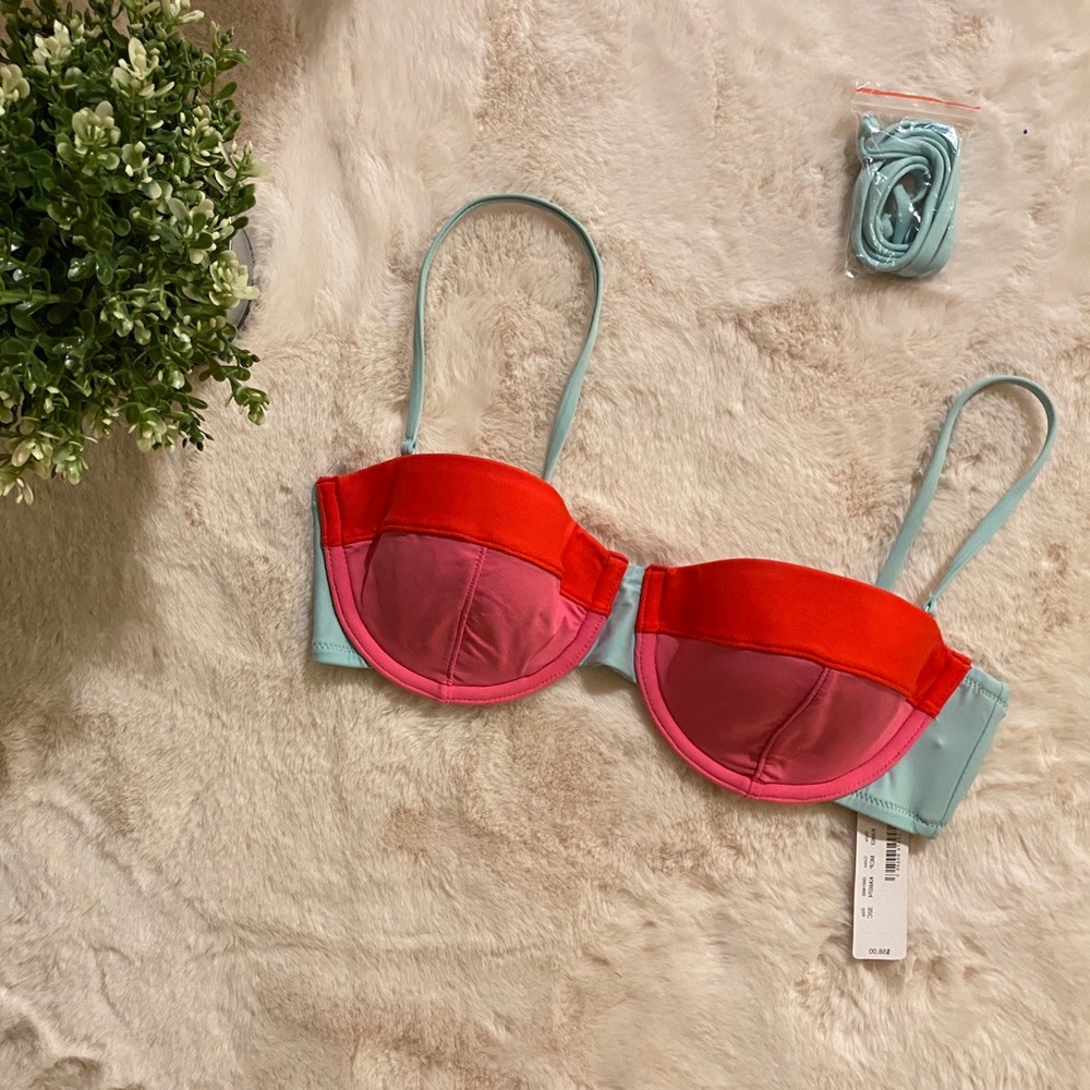 J. Crew 1993 Colorblock Bustier Bikini Top